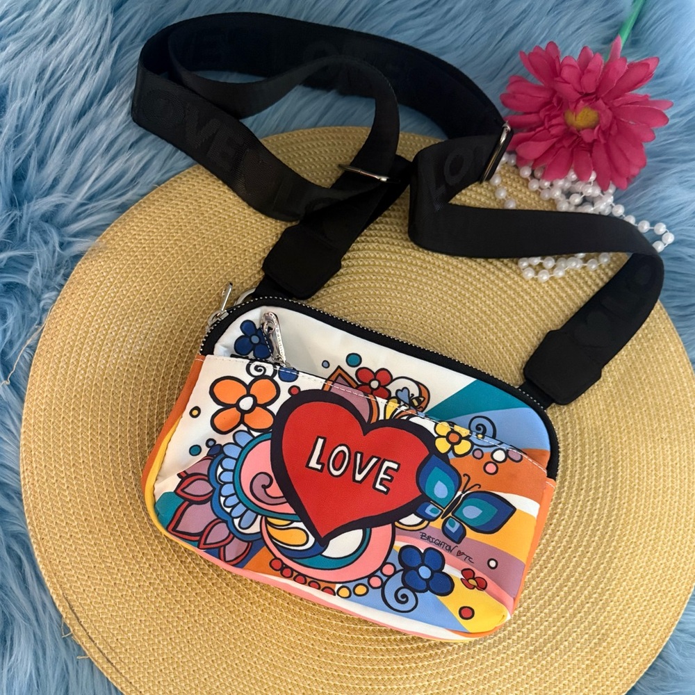 Brighton Multicolor Power Of Love Crossbody Bag NWOT